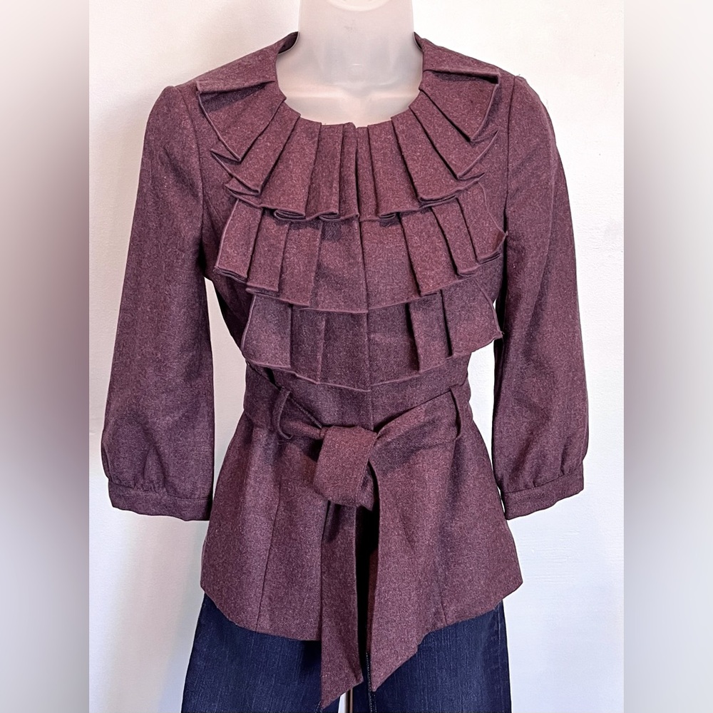 Tabitha Anthropologie Pleated Jacket/Top sz 0